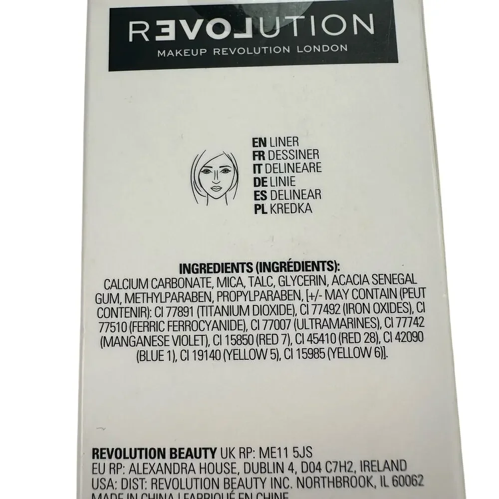 Makeup Revolution NIB Water Activated Double Up Red Yellow Eyeliner .23 oz 6.8g